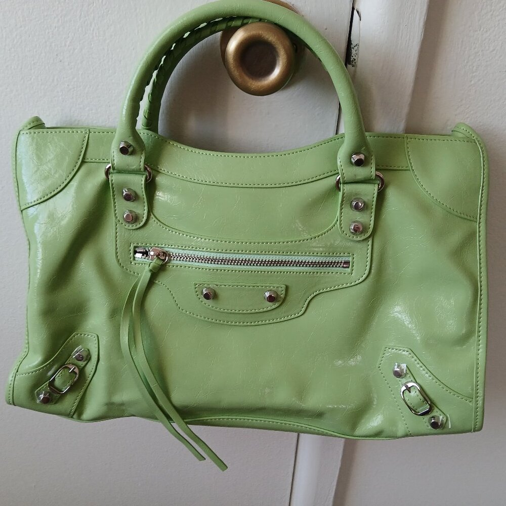 Green city/moto style bag